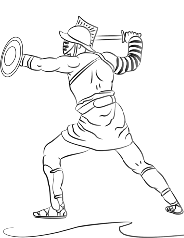 Roman Gladiator Coloring Page